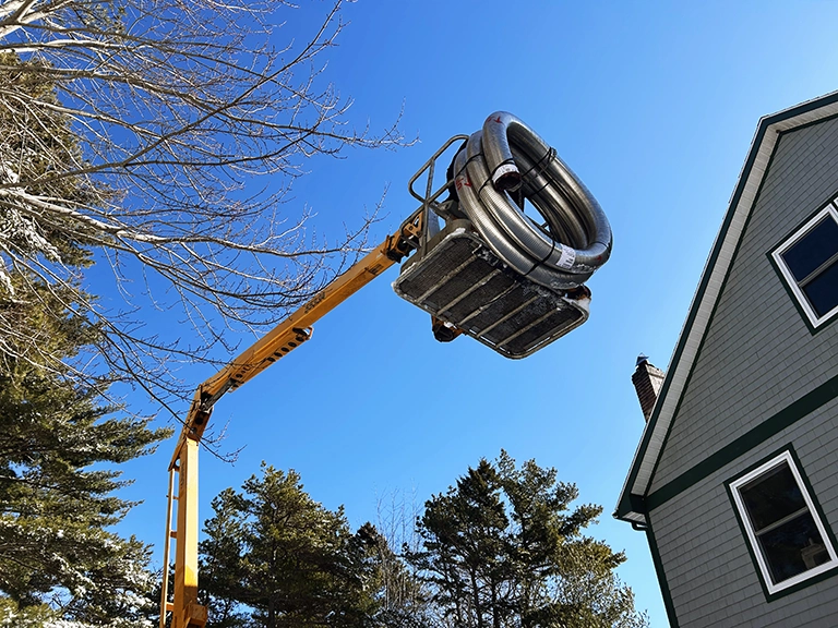Crane with Chimney Liner